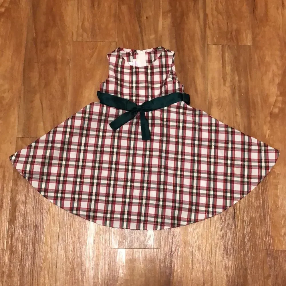 Ashley Ann Girl’s Plaid Festive Holiday Dress Size 4T